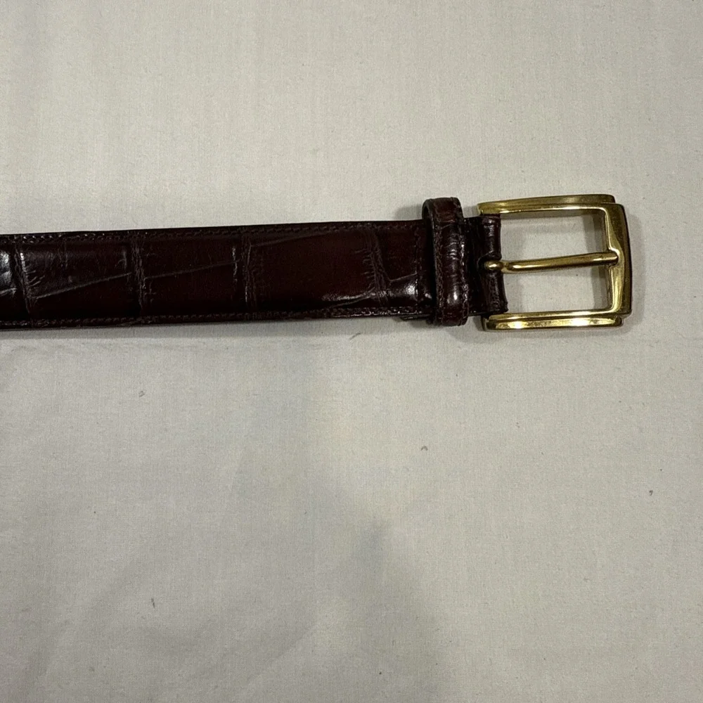 BELTS MENS 44 Trafalgar Brown‎ Cortina Leather Alligator Style Made in USA